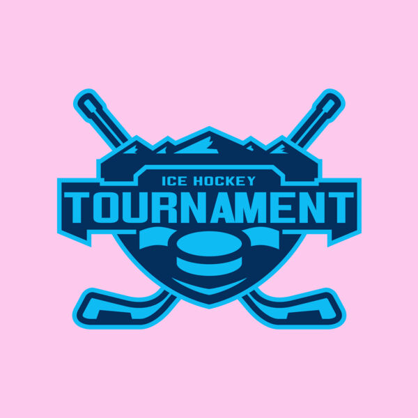 Tournament Ice Hockey logo template Thumbnail