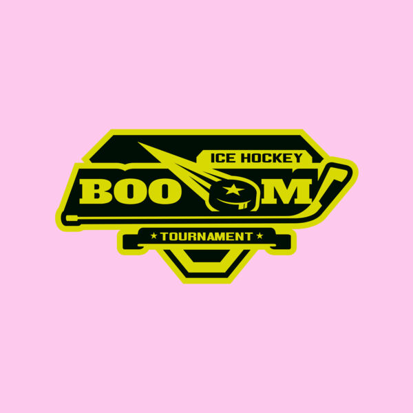 Boom Ice Hockey Tournament logo template Thumbnail